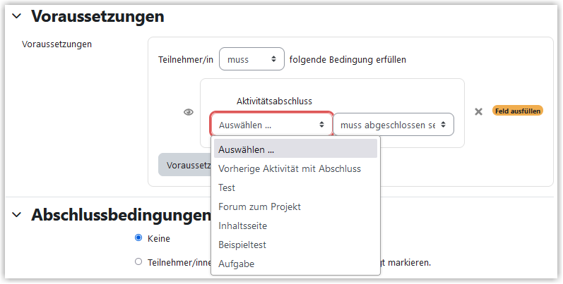 Screenshot Moodle 4.1 Aktivitaetsabschluss Voraussetzung.png